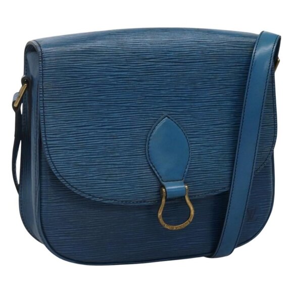 Authentic LOUIS VUITTON Epi Saint Cloud GM Shoulder Bag Toledo Blue M52195 LV